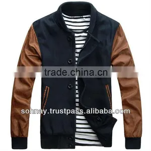 Varsity Jackets Made by Wool Body Leather Sleeves thumbnail-1