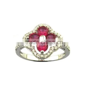 Bright Color Zircon Sterling Silver Ring thumbnail-1