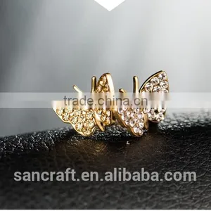 Adjustable Two Butterfly Finger Design for Women Saudi Arabia Gold Wedding Ring Price thumbnail-2