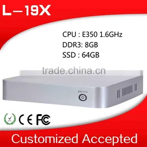 Hot Sale Fanless Celeron Media Server Ubuntu Linux PC L19x E350 2g Ram 16g Ssd Support Ubuntu Linux 12.04 thumbnail-1
