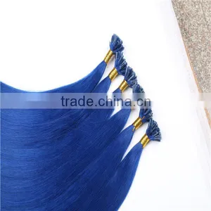 Blue Color u Tip Keratin Pre Bonded Human Hair Extension thumbnail-1