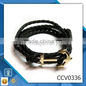 Diamante Anchor Bracelet Fashion Alloy Snake Bracelet Fashion Anchor Bracelet Leather Bracelet Closure thumbnail-1