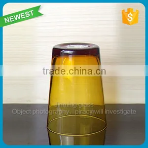 Wholesale Amber Short Wine Glass Cup Colored Glass Tumbler thumbnail-3