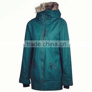Fur Hooded Women's European Ski Jackets thumbnail-1