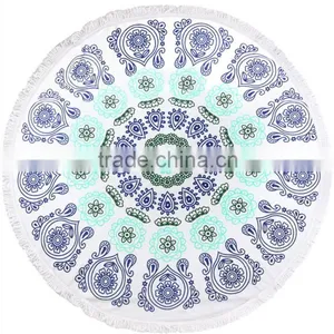 2016 High Quality Personalized Custom Round Printed Beach Towel thumbnail-5