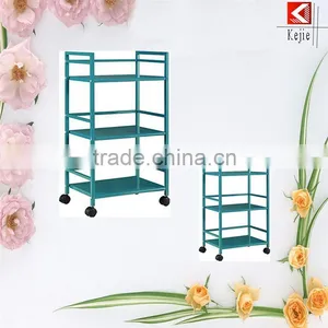 Professional Wheeled 3 Tier Metal Stainless Steel Trolley Library Furniture With CE Certificate thumbnail-1