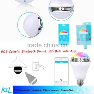 Smart RGB LED Bulb Color Changing Music Bluetooth Speaker With Remote Controled By App thumbnail-4