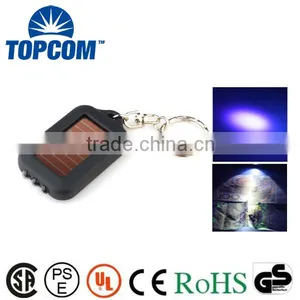 MINI 3 LED ABS Solar Power Rechargeable UV Flashlight Keychain Quality Choice thumbnail-1