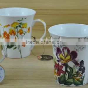 14OZ Beautiful Flower Design Fully Decal Printed Ceramic Mug, Shiny Surface New Bone China Cup, KL5001-10314 thumbnail-1