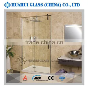 Hinged Shower Door Clear Tempered Glass Pannels for Bathroom CE ANSI Approved 6mm 8mm 10mm thumbnail-1