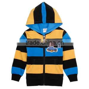 (A3410) BBY 2-6Y Striped Boys Winter Custom Sports Hoodies With High Quality thumbnail-1