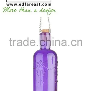 Coloured Glass Birdseed Feeding Bottle thumbnail-3