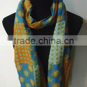 High Quality Cotton Linen Print Scarf thumbnail-1