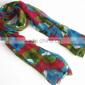 Flower Printed Viscose Big Scarf thumbnail-3