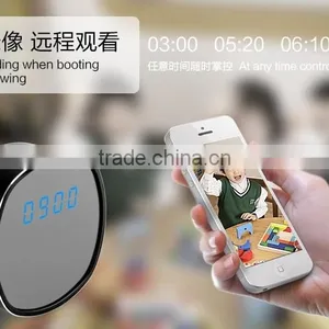 HD720P/30fps Wireless Wifi Desk Alarm Clock Camera thumbnail-5
