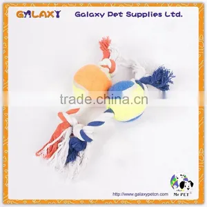R35200 Factory Wholesale Plush Tennis Ball Chew Toy Cotton Rope Pet Dog Toy thumbnail-2