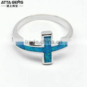 Synthetic Opal Gemstones Ring 925 Silver Ring Fashion thumbnail-6