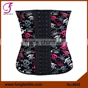 4035 NEW Arrival Skull Animal Printing Latex Waist Cincher thumbnail-1