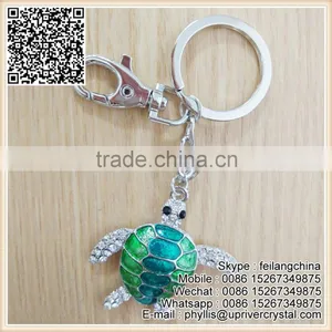 Lovely Cheap Promotion Gifts Green Tortoise Keychain thumbnail-1