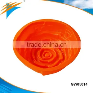 Round Rose Design Cake Mold Pan Bread Chocolate Pizza Bakeware Tray Silicone Mould thumbnail-1