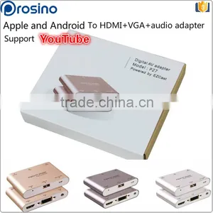 Customized Multifunction VGA / Audio Connector USB-A / Micro USB Digital Av Multiport Adapter thumbnail-6