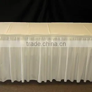 White Rectangle Home Decoration Table Skirt thumbnail-1