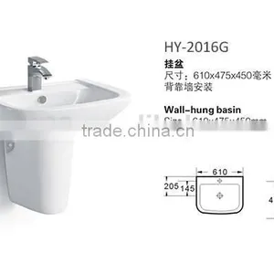 Ceramic Semi Recessed Bathroom Wash Basin thumbnail-2