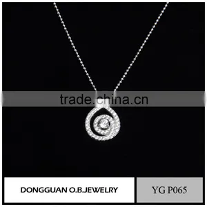 Fashion New Designs White Gold Plated Jewelry With White Stone Plated, Hot Selling Crystal Necklace thumbnail-4