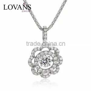 Silver Fashion Jewelry 2016 Dancing Stone Pendant Neckalce Women Jewelry SPG916W thumbnail-1