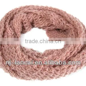 Fashion 100% Acrylic Mohair Pointelle Knitted Snood thumbnail-1