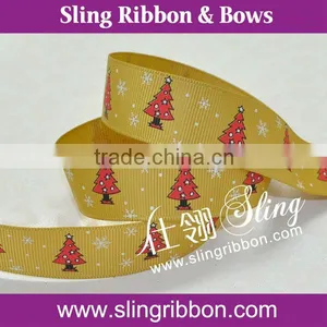 Unique Red Christmas Tree Ink Printing Ribbon For Decoration thumbnail-1