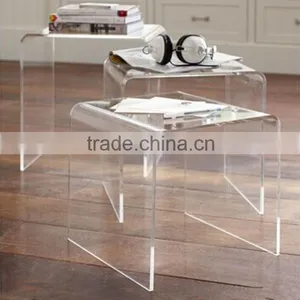 New Products Online Shopping Luxury Design Acrylic High Transarent Acrylic Rectangular Table thumbnail-2