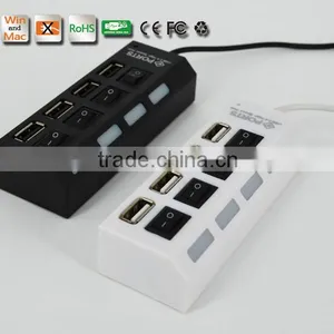 Super Speed Usb Por Hub, 5Gbps 4 Port Usb 3.0 Hub With Individual Switches and LED Indicators thumbnail-1