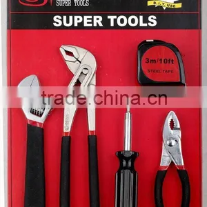 6'' Slip Joint Plier 9''water Pump Plier 8'' Adjustable Wrench 4-in-1 Screwdriver 3M Measure Tape thumbnail-1