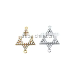Cheap Wholesale 925 Silver CZ Star of David Charm thumbnail-3