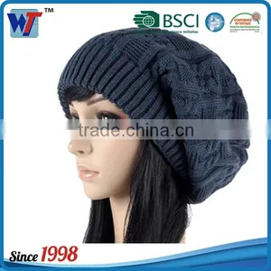 Fashion Custom Winter Cap CC Beanie Soft Acrylic Slouch Lady Knitted Hat thumbnail-1