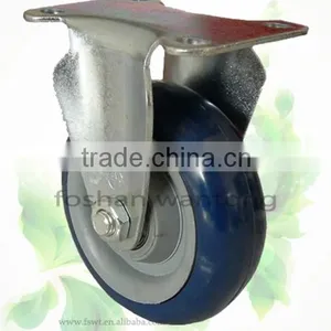 Black Stent Medium Duty Polyurethane Fixed Hardware Caster Wheel thumbnail-5