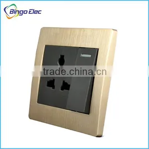 New Design Brushed Golden Wall Socket thumbnail-1
