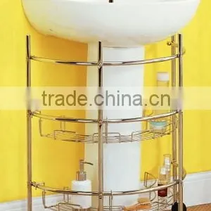 Under Sink Bathroom Storage Rack With Casters thumbnail-1