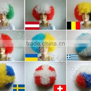 Football Sports Fan Wig, Soccer Wigs Custom Made the World Cup Wigs for Differenet Country thumbnail-1