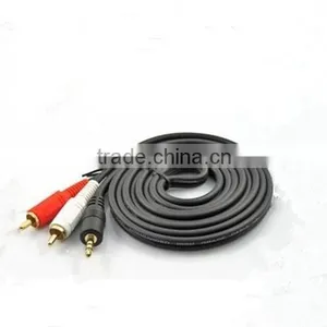 New Arrival Gold Plated 3.5mm Rca Cable 1RCA/M-2RCA/M Audio Cable thumbnail-1