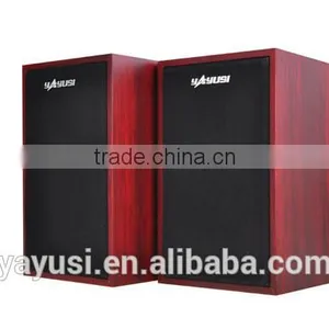 High Quanlity HIFI Sound 2.0 Home Theater Music System Wooden Usb Speaker thumbnail-3