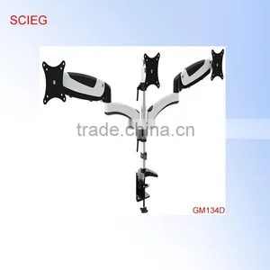 Desk Clamp and Grommet Gas Spring LCD Triple Monitor Mount thumbnail-1