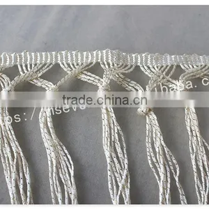Fashion Design Off-white 15.5cm Width Knot Polyester Fringe Trim Wholesale thumbnail-5