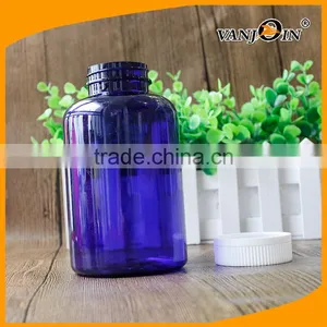 500ml PET Blue Plastic Pill Boston Bottle With Child Resistant Cap thumbnail-2