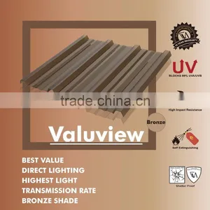 Co-Extruded Plastic Polycarbonate Corrugated Roofing Sheet (Valuview Bronze TRIMDEK) thumbnail-1