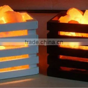 Colored Brown Wooden Himalayan Salt Basket Of Fire thumbnail-1