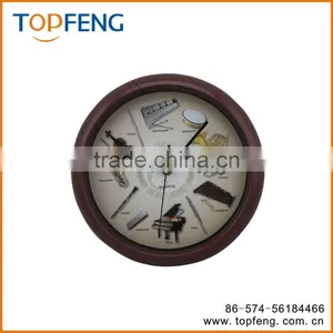 Instrument Sounds Wall Clock/musical Instrument Clock / Music Daily Alarms thumbnail-1