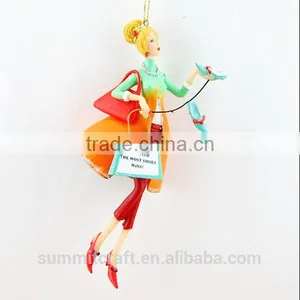 Best Selling Christmas Ornament Items Resin Christmas Lady Figurines thumbnail-1