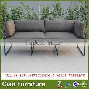 Modern Sectional Sofa Garden Furniture Aluminium 3 Seater Sofa thumbnail-1